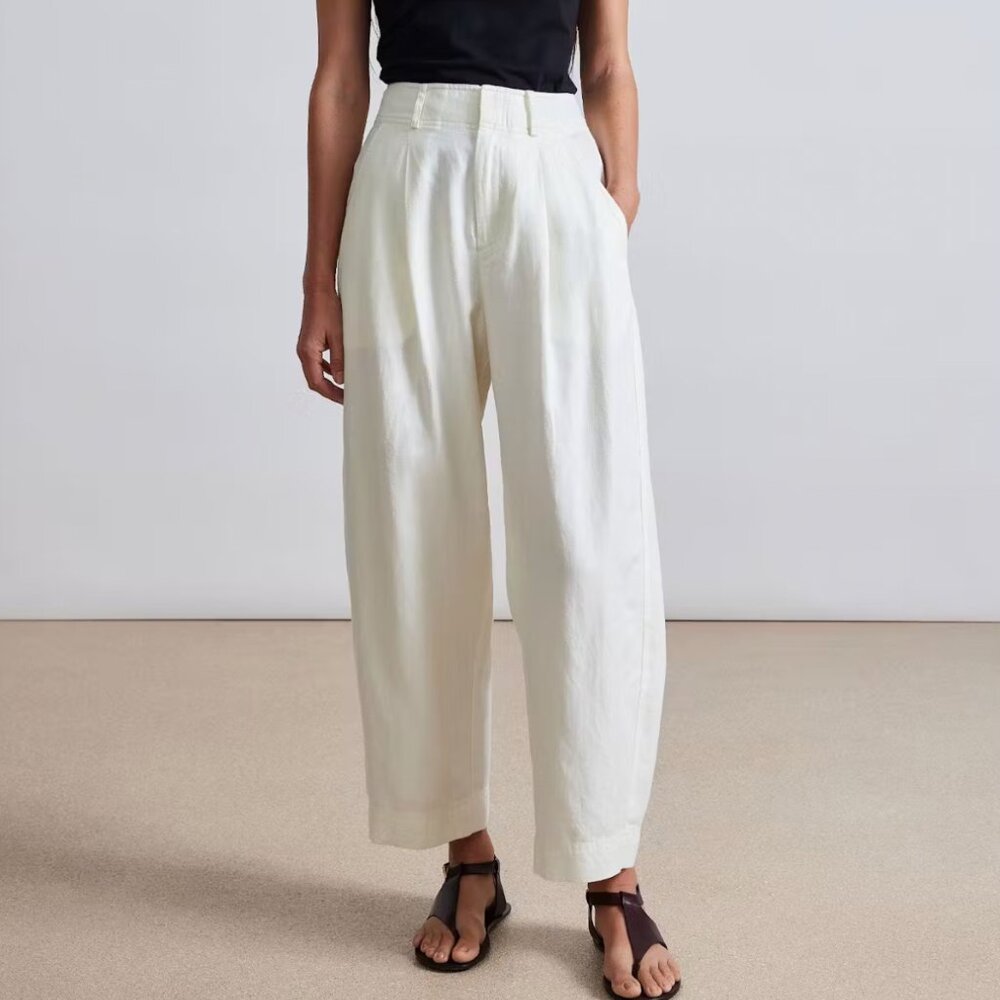 Apiece Apart Bari Crop Trouser - Cream